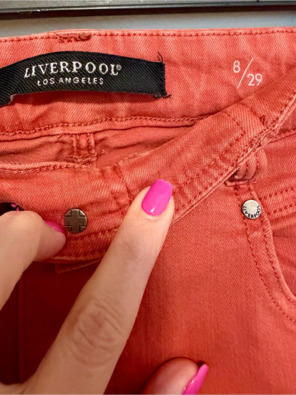 Liverpool Coral Ankle Cropped Pants Women’s Stretch Slim Fit